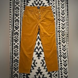 J crew corduroy yellow tan soft pants. Size 28 petite.